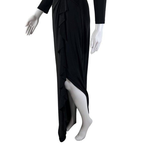 Ralph Lauren Womens Size 4 Black Evening Gown Pleated Elegant Romantic Stylish - Picture 14 of 16